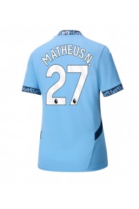 Manchester City Matheus Nunes #27 Fotballdrakt Hjemme Klær Dame 2024-25 Korte ermer